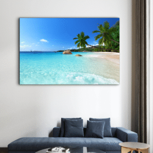 Seychelles Beach HD Metal print