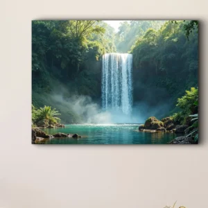 Waterfall Vastu HD Metal Print for prosperity and peace