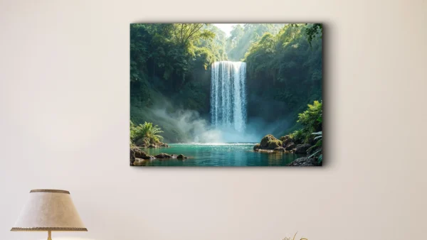 Waterfall Vastu HD Metal Print for prosperity and peace