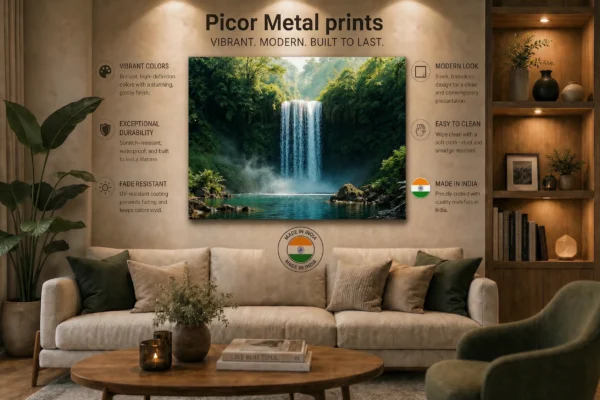 Ultra HD waterfall metal wall art for modern homes