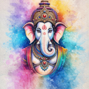 Abstract Ganpati Metal Wall Art – Modern Ganesha HD Metal Print for Home Décor