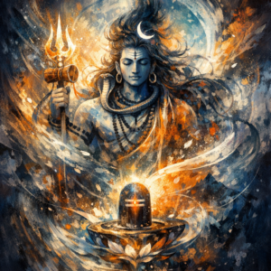Abstract Lord Shiva Metal Print – Modern Shiva Wall Art for Home Décor