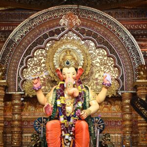 Lalbaug Cha Raja 2025 HD Metal Print – Ganpati Bappa Wall Art for Home Décor