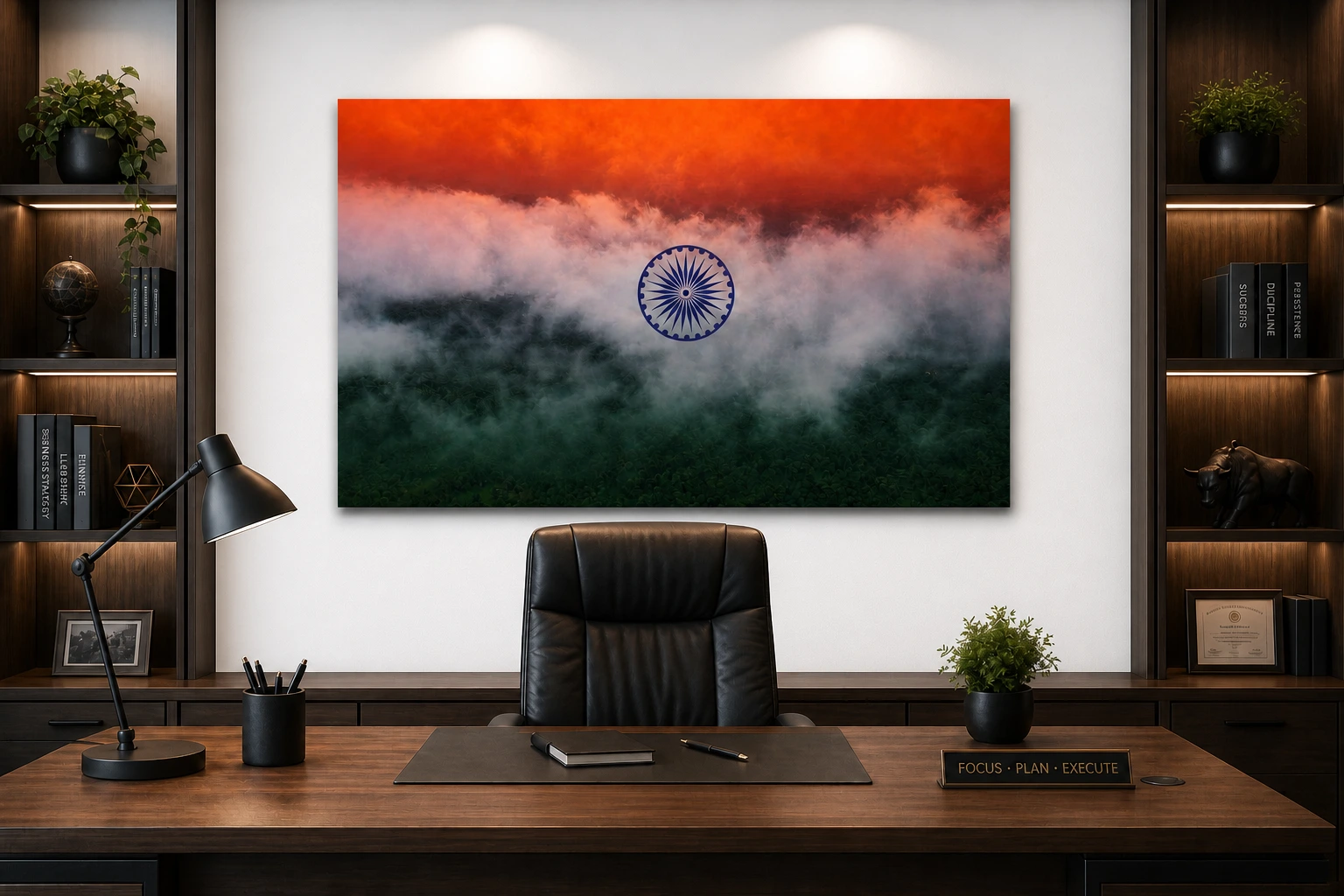 Modern India Flag Wall Art
