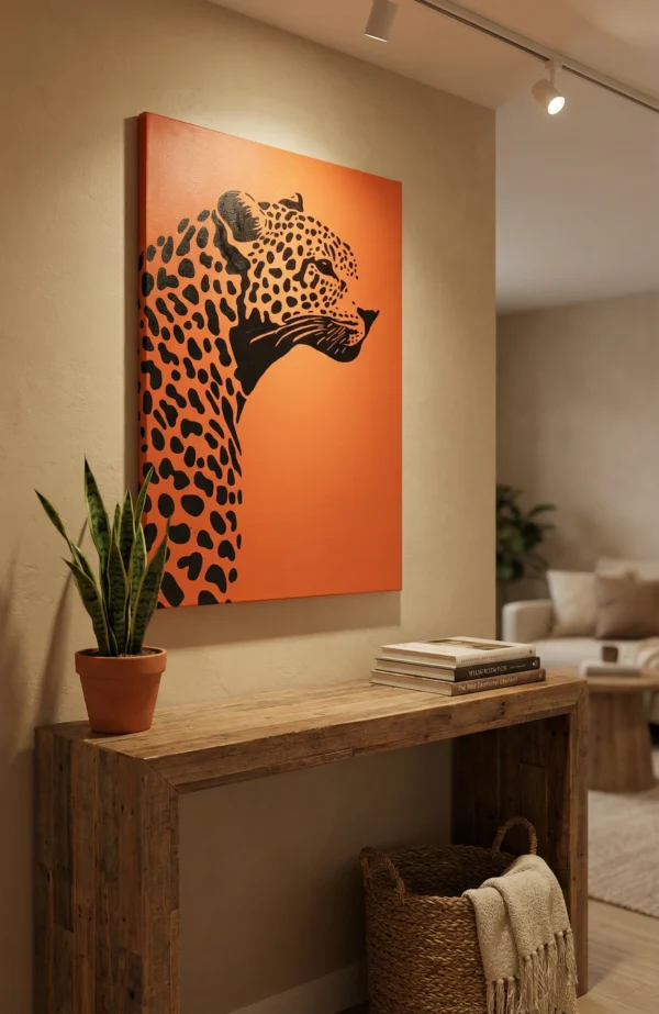 Leopard Canvas Painting Handmade