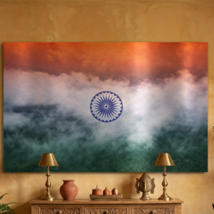 Indian Flag HD Metal Print Wall Art