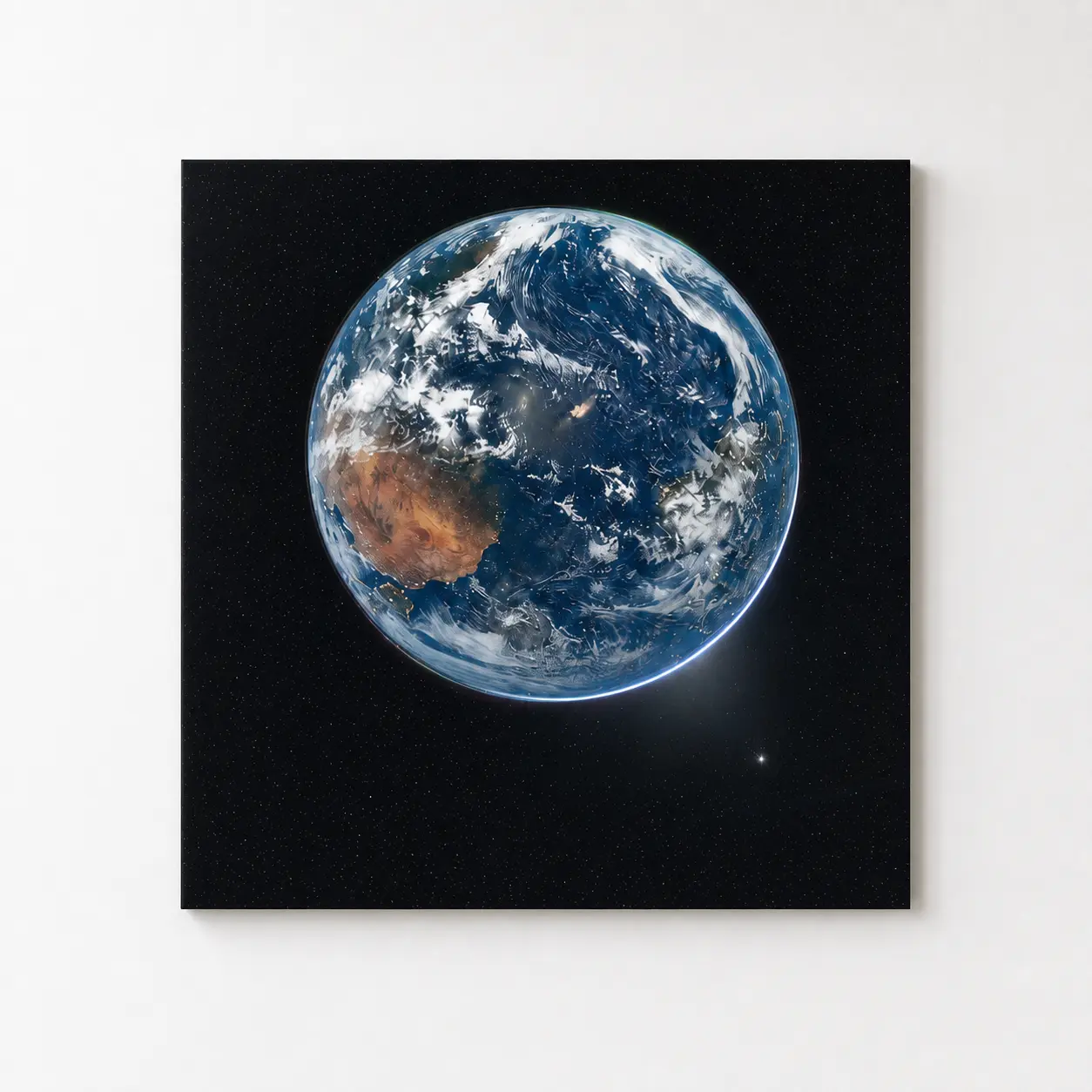 Glossy HD Space Metal Print with Original Earth Image